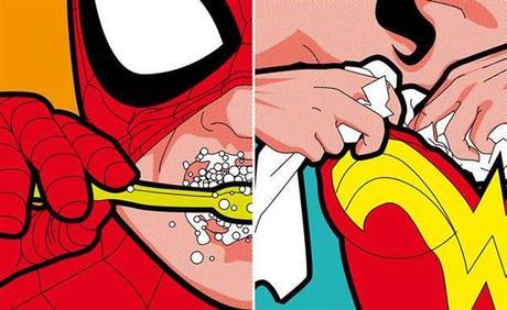 Secret Life of Suoperheroes :: serie de ilustraciones de Gregoire Guillemin