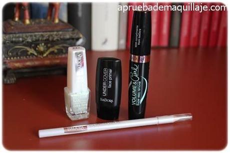 Colaboración Primavera con Isadora Productos de la colaboración primavera con Isadora, esmalte de uñas wonder nail 777 dragonfly, prebase undercover face primer, máscara de pestañas volume & curl y eyelighter contour 82 blue illusion