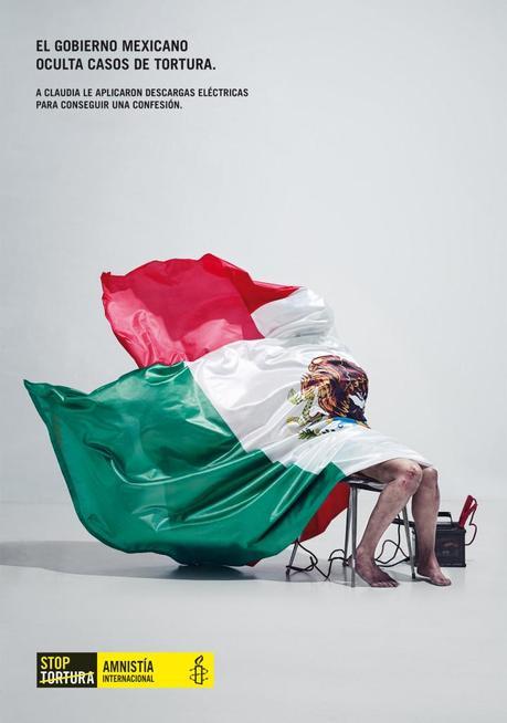 Banderas que ocultan violaciones de los derechos humanos. #StopTortura, Mexico