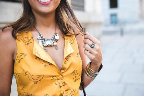 DUCK PRINT Pepa_Love_Dress-Yellow-Fishtail_Braid-Outfit-Street_Style-49