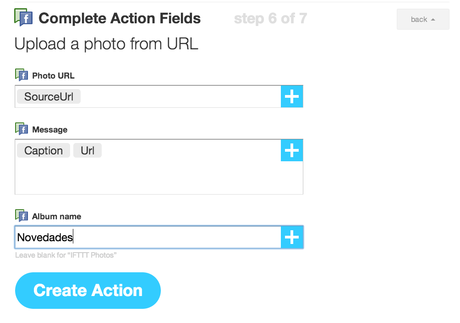 Cómo publicar fotos de Instagram en una página de Facebook crear receta facebook iftt