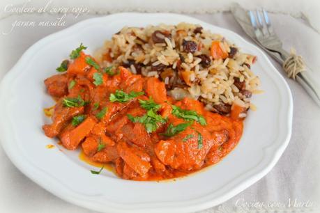 Cordero al curry rojo, garam masala
