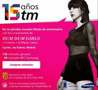 Ticketmaster celebra su 15 aniversario con Dum Dum Girls y Fuckaine en Madrid
