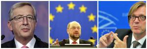 Jean Claude Juncker-EPP Martin Schulz-S&D Guy Verhofstad - ALDE