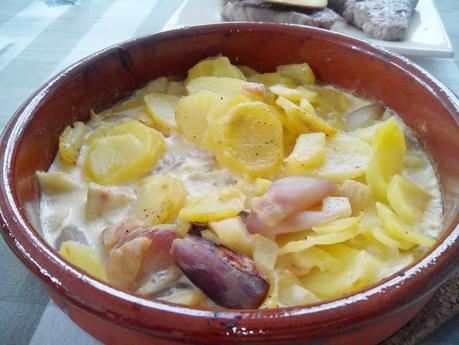 Patatas al horno con pera