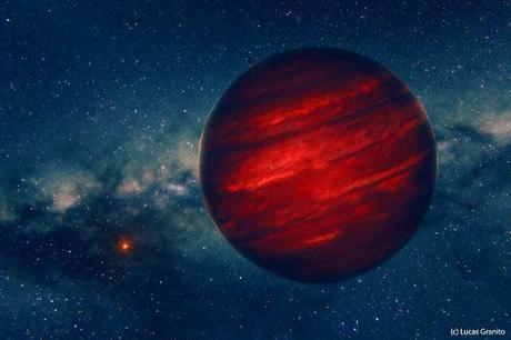 This is an artist's impression of GU Psc b and GU Psc. Image credit: Lucas Granito. 