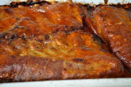 Costillas de cerdo con salsa barbacoa