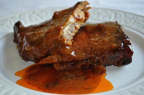 Costillas de cerdo con salsa barbacoa