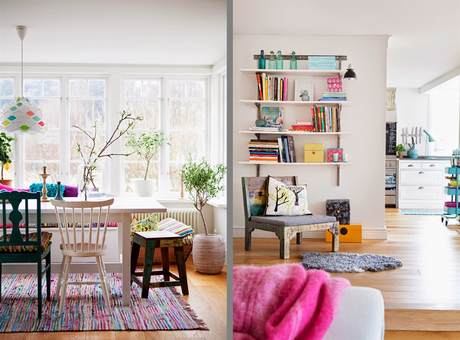 DECORACIÓN EN ROSA Y TURQUESA EN UNA CASA ESCANDINAVA