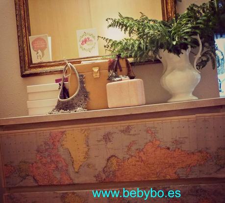 DIY: CAMBIAR UNA COMODA II  MAPAS MUNDIS
