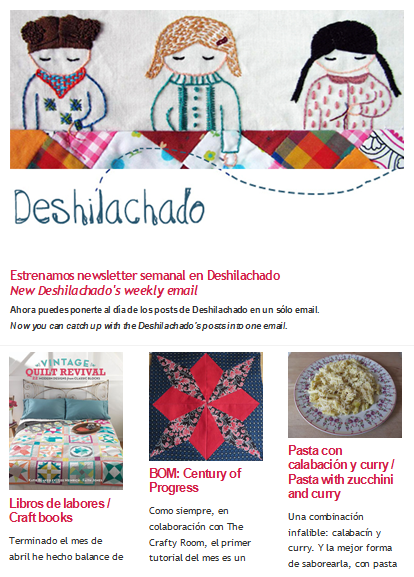 La newletter semanal de Deshilachado / The Deshilachado weekly newsletter