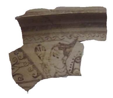 Fragmento de vasija del tipo kalathos (sombrero de copa) encontrada en Tossal de Sant Miquel (Llíria), Valencia, datado en los siglos III-II A.C.