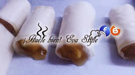 Canutillos rellenos de plátanos