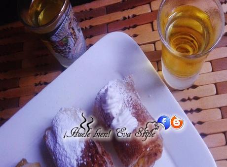 Canutillos rellenos de plátanos