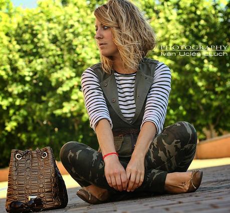 Estampado militar + rayas