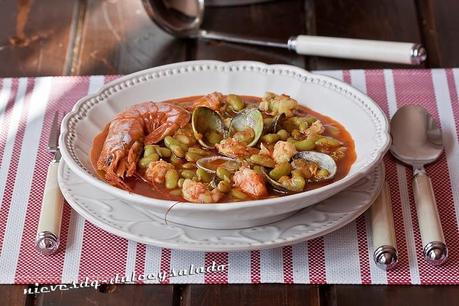 VERDINAS CON ALMEJAS Y LANGOSTINOS