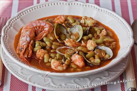 VERDINAS CON ALMEJAS Y LANGOSTINOS