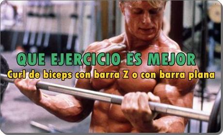 Curl de biceps con barra Z o con barra plana