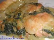 Quiche espinacas,salmon queso cabra