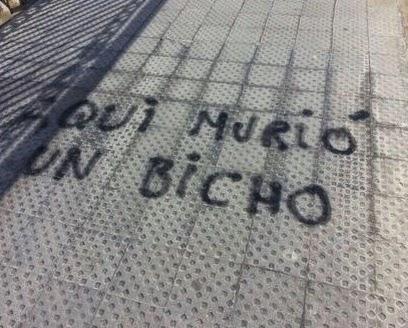 AQUÍ MURIÓ UN BICHO