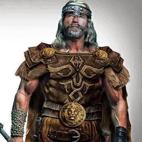 Teaser poster para La leyenda de Conan protagonizado por Schwarzenegger