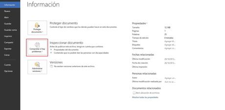 Como borrar tus datos personales en los documentos de Office