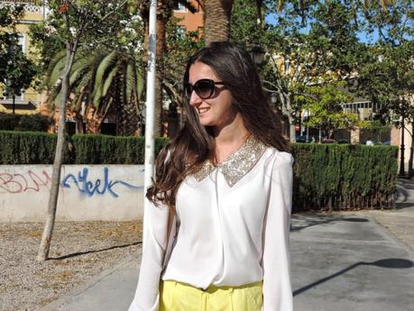 PAILLETES BLOUSE + FLUOR SHORTS