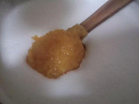 Bizcoflan de nubes y melocotón en almíbar (Microondas)