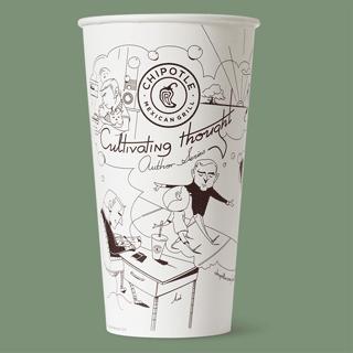 Chipotle publica pedacitos de historias ilustradas en sus envases