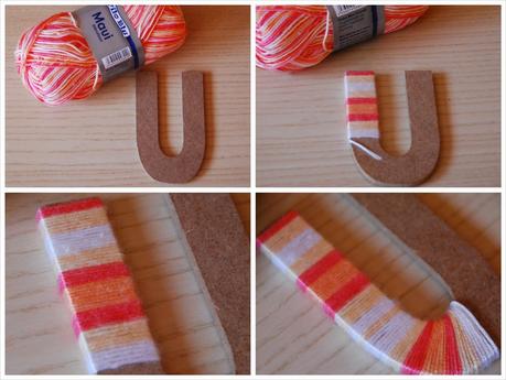 DIY: Iniciales de lana y washi tape