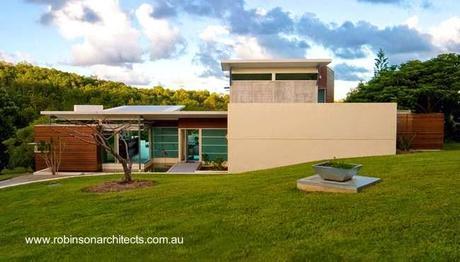 Vista del frente de residencia contemporánea australiana
