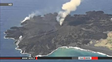 volcán en Nishinoshima