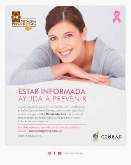 Prevención del cáncer de mama Charlas en Hotel Conrad jueves 17 de Octubre de 2013