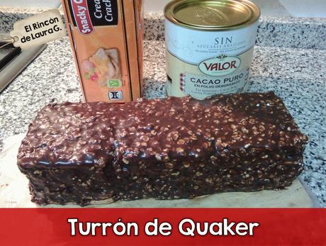 Turrón de Quaker; Turrón de avena; Postre de galletas crackers con chocolate y avena. Nugatón. Torta de Criollitas.