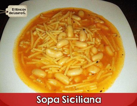 Sopa Siciliana (Sopa de Tomate con Fabes y Pasta)