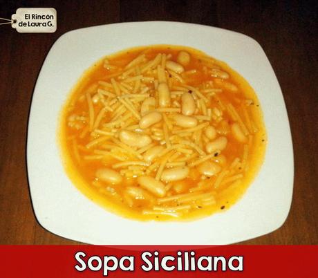 Sopa Siciliana (Sopa de Tomate con Fabes y Pasta)