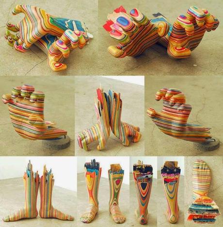 Haroshi Esculturas Hechas de Patinetas