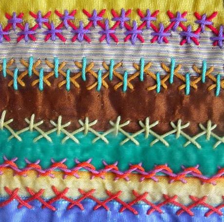 Puntos de bordado en costuras de patchwork / Crazy quilt stitches