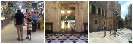 El mercado, donde comimos fruta fresca y embutidos, la Lonja de la Seda, donde la peque si sintió princesa bailando de salón en salón y callejeo por la Catedral