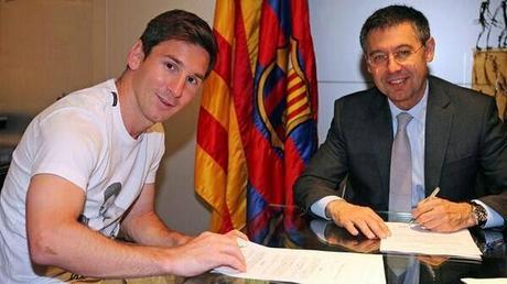 Leo Messi firma renovación con el Barça