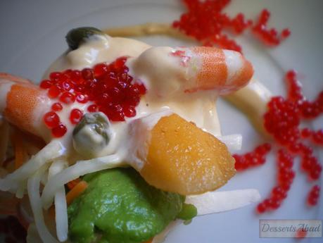 Pastel de ensalada tropical