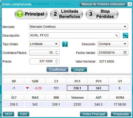 Auxiliar de Ferrocarriles (CAF): utilizando órdenes enlazadas Auxiliar de Ferrocarriles (CAF): utilizando órdenes enlazadas