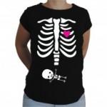 camiseta premama esqueleto negra