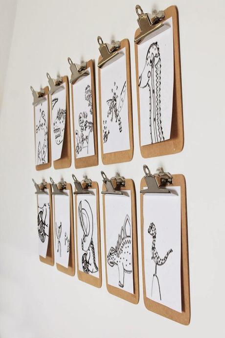 3 ideas #lowcost para una pared con clipboards!