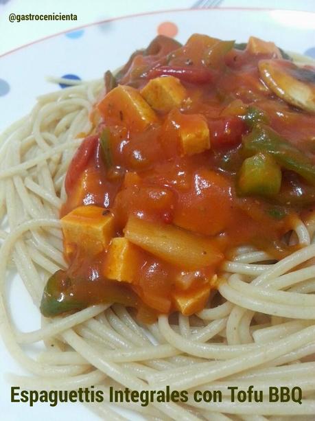 Espaguettis Integrales con Tofu BBQ
