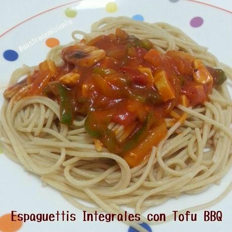 Espaguettis Integrales con Tofu BBQ