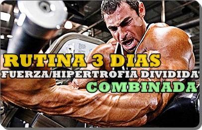 RUTINA 3 DIAS FUERZA/HIPERTROFIA DIVIDIDA