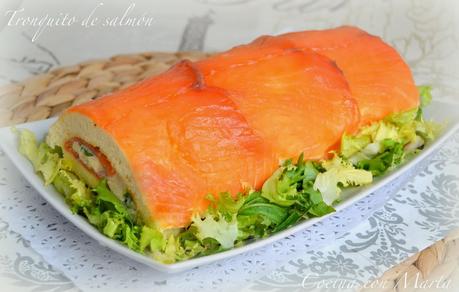 Tronquito salado de salmón. Bizcocho  casero con y sin Thermomix. Ocasiones especiales