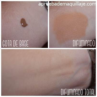 Maquillaje Acabado Impecable de By The Face Make Up Swatch en el brazo de la base de maquillaje Acabado Impecable tono 03 de By The Face Make Up