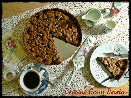 Tarta de ciruelas remolacha y nueces